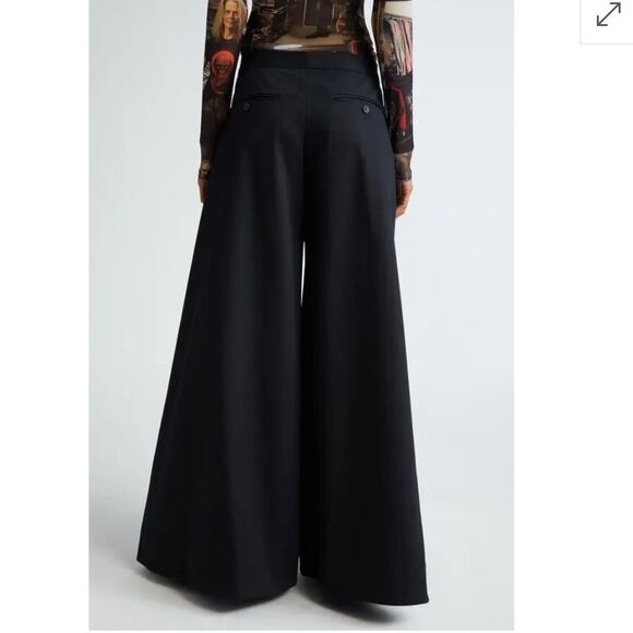 PUPPETS AND PUPPETS Rave Wide Leg Chino Trousers in black - Picture 4 of 16